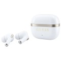 Безжични Bluetooth слушалки тип тапи Glossy Gold Line Printed Classic Logo (GUTWSN2HGGSH), TWS, микрофон - Guess - Бял