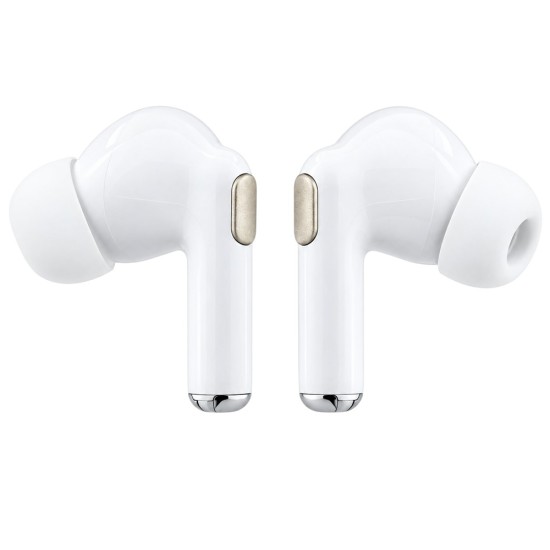 Безжични Bluetooth слушалки тип тапи Glossy Gold Line Printed Classic Logo (GUTWSN2HGGSH), TWS, микрофон - Guess - Бял