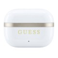 Безжични Bluetooth слушалки тип тапи Glossy Gold Line Printed Classic Logo (GUTWSN2HGGSH), TWS, микрофон - Guess - Бял