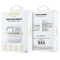 Безжични Bluetooth слушалки тип тапи Glossy Gold Line Printed Classic Logo (GUTWSN2HGGSH), TWS, микрофон - Guess - Бял