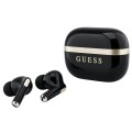 Безжични Bluetooth слушалки тип тапи Glossy Gold Line Printed Classic Logo (GUTWSN2HGGSK), TWS, микрофон - Guess - Черен