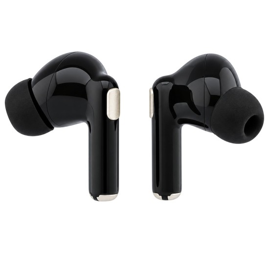 Безжични Bluetooth слушалки тип тапи Glossy Gold Line Printed Classic Logo (GUTWSN2HGGSK), TWS, микрофон - Guess - Черен