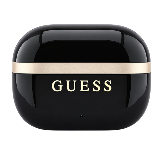Безжични Bluetooth слушалки тип тапи Glossy Gold Line Printed Classic Logo (GUTWSN2HGGSK), TWS, микрофон - Guess - Черен