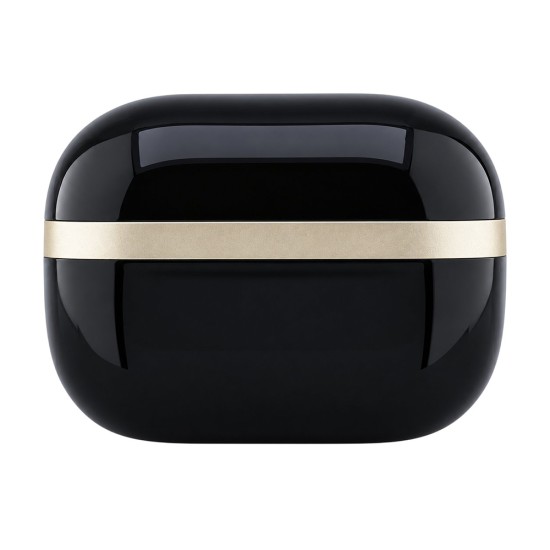Безжични Bluetooth слушалки тип тапи Glossy Gold Line Printed Classic Logo (GUTWSN2HGGSK), TWS, микрофон - Guess - Черен