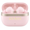 Безжични Bluetooth слушалки тип тапи Glossy Gold Line Printed Classic Logo (GUTWSN2HGGSP), TWS, микрофон - Guess - Розов