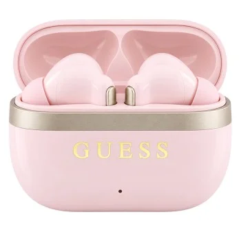 Безжични Bluetooth слушалки тип тапи Glossy Gold Line Printed Classic Logo (GUTWSN2HGGSP), TWS, микрофон - Guess - Розов