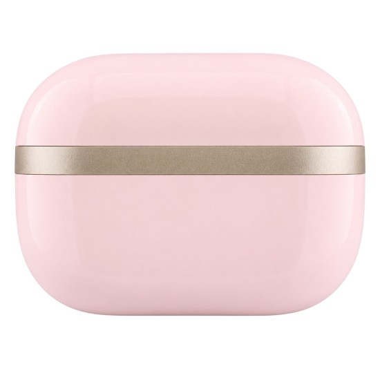 Безжични Bluetooth слушалки тип тапи Glossy Gold Line Printed Classic Logo (GUTWSN2HGGSP), TWS, микрофон - Guess - Розов