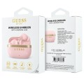Безжични Bluetooth слушалки тип тапи Glossy Gold Line Printed Classic Logo (GUTWSN2HGGSP), TWS, микрофон - Guess - Розов