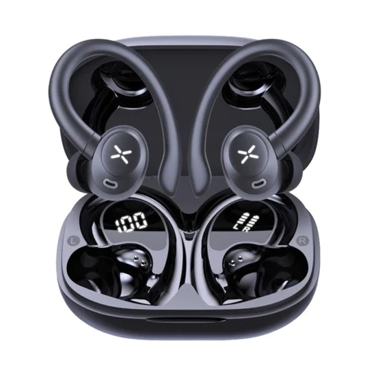 Безжични слушалки AirTune 100 (CW4) - Techsuit - Bluetooth V5.4, 400mAh, IPX4 - Черно