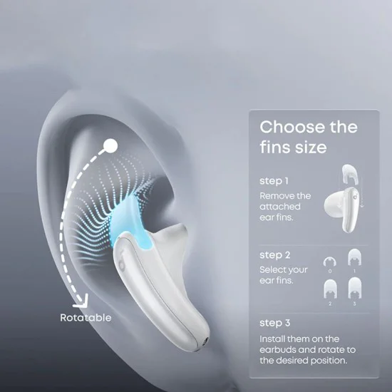 Безжични слушалки Anker Soundcore Liberty Buds - Half-in-ear, Bluetooth 6.1, адаптивно ANC - Бели