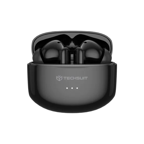 Безжични слушалки Audira Pro (CW1) - Techsuit - Bluetooth V5.4, 300mAh, активно шумопотискане (ANC), 4 микрофона - Черно