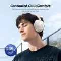 Безжични слушалки Baseus Bass BH1 NC (A0203702) - Bluetooth 6.0, ANC, Hi-Res, 5-Mic ENC, CloudComfort, регулируеми - Бели