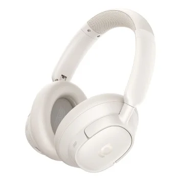 Безжични слушалки Baseus Bass BH1 NC (A0203702) - Bluetooth 6.0, ANC, Hi-Res, 5-Mic ENC, CloudComfort, регулируеми - Бели