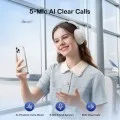 Безжични слушалки Baseus Bass BH1 NC (A0203702) - Bluetooth 6.0, ANC, Hi-Res, 5-Mic ENC, CloudComfort, регулируеми - Бели