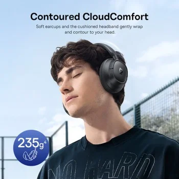 Безжични слушалки Baseus Bass BH1 NC (A0203703) - Bluetooth 6.0, ANC, Hi-Res, 5-Mic ENC, CloudComfort, регулируеми - Черни