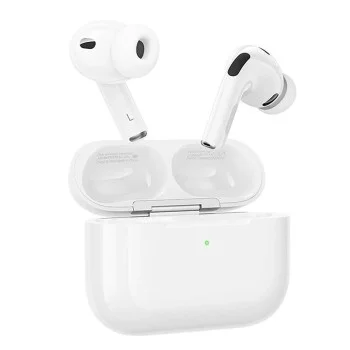 Безжични слушалки Borofone (BW99) - Bluetooth V6.0, TWS, ANC, USB-C зареждане, 4 часа време за възпроизвеждане - Бял
