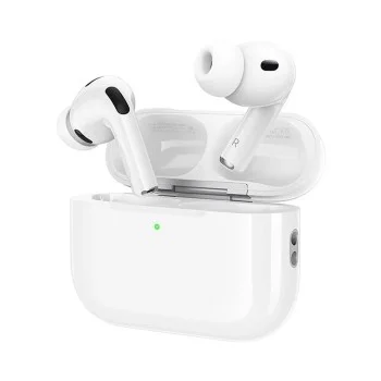Безжични слушалки Borofone (BW99) - Bluetooth V6.0, TWS, ANC, USB-C зареждане, 4 часа време за възпроизвеждане - Бял