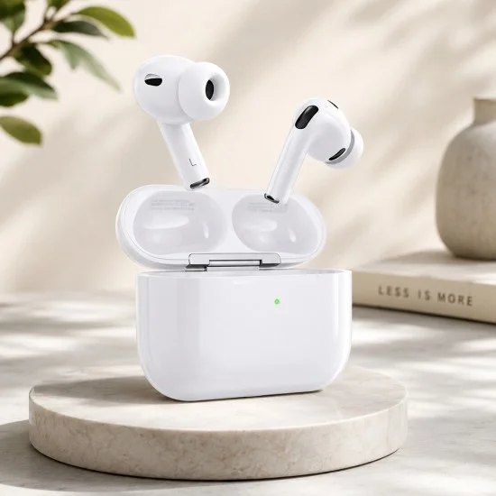 Безжични слушалки Borofone (BW99) - Bluetooth V6.0, TWS, ANC, USB-C зареждане, 4 часа време за възпроизвеждане - Бял