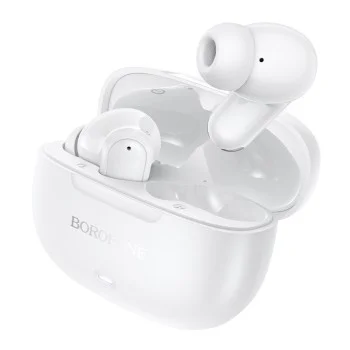 Безжични слушалки Borofone Mellow (BW96) - Bluetooth V6.0, ANC + ENC шумопотискане, 4 часа време за възпроизвеждане - Бял
