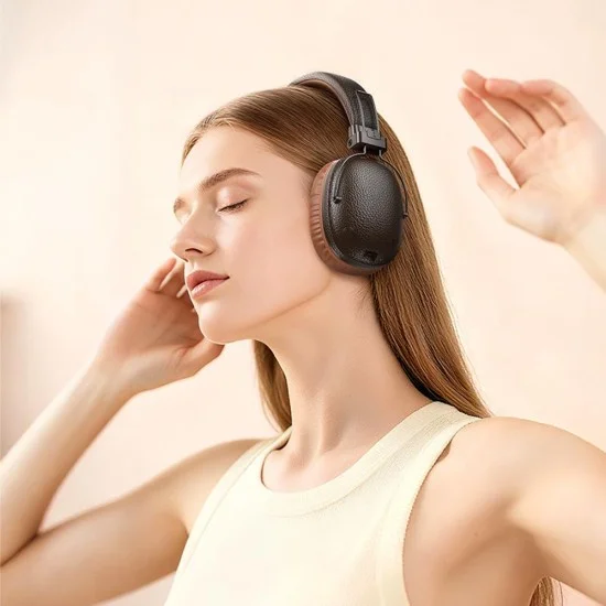 Безжични слушалки Borofone Suenos (BO34) - Over-Ear, Bluetooth V5.4, 32 часа време за възпроизвеждане, бързо зареждане, PU кожа - Черен