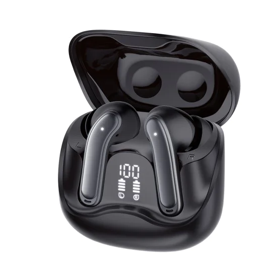 Безжични слушалки EchoFit Pro (CW5) - Techsuit - Bluetooth V5.4, ANC + ENC, 400mAh, Multi-Connect, 6 микрофона - Черно