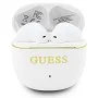 Безжични слушалки Guess Wireless Earbuds Glossy Gold Line Classic (GUTWSG3HGECH) - Half-in-ear, Bluetooth, TWS, малък кръгъл дизайн - Бял