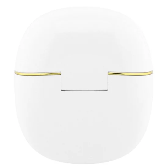 Безжични слушалки Guess Wireless Earbuds Glossy Gold Line Classic (GUTWSG3HGECH) - Half-in-ear, Bluetooth, TWS, малък кръгъл дизайн - Бял