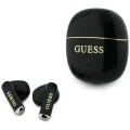 Безжични слушалки Guess Wireless Earbuds Glossy Gold Line Classic (GUTWSG3HGECK) - Half-in-ear, Bluetooth, TWS, малък кръгъл дизайн - Черен