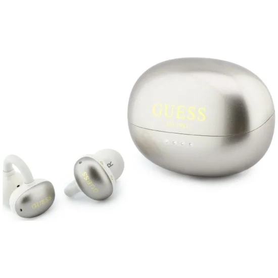 Безжични слушалки Guess Wireless Earbuds Metalic Finish Electropated Parts Classic (GUTWSOL3MEGD) - OWS слушалки, BT5.4, 300mAh - Златист