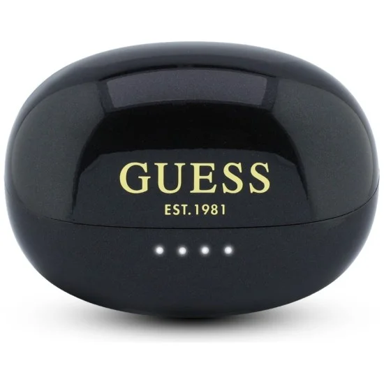 Безжични слушалки Guess Wireless Earbuds Metalic Finish Electropated Parts Classic (GUTWSOL3MEGK) - OWS слушалки, BT5.4, 300mAh - Черен