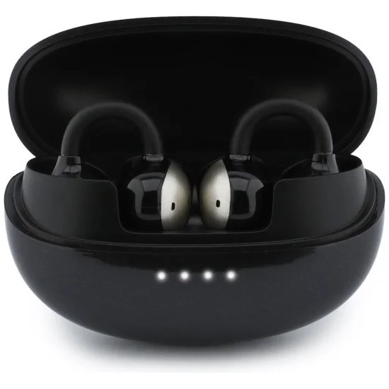 Безжични слушалки Guess Wireless Earbuds Metalic Finish Electropated Parts Classic (GUTWSOL3MEGK) - OWS слушалки, BT5.4, 300mAh - Черен