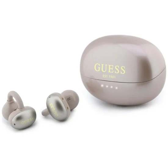 Безжични слушалки Guess Wireless Earbuds Metalic Finish Electropated Parts Classic (GUTWSOL3MEGP) - OWS слушалки, BT5.4, 300mAh - Розов