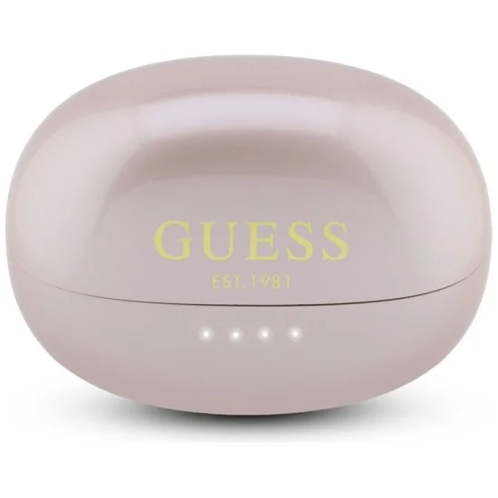 Безжични слушалки Guess Wireless Earbuds Metalic Finish Electropated Parts Classic (GUTWSOL3MEGP) - OWS слушалки, BT5.4, 300mAh - Розов