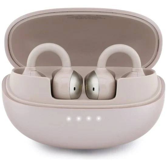 Безжични слушалки Guess Wireless Earbuds Metalic Finish Electropated Parts Classic (GUTWSOL3MEGP) - OWS слушалки, BT5.4, 300mAh - Розов