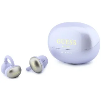 Безжични слушалки Guess Wireless Earbuds Metalic Finish Electropated Parts Classic (GUTWSOL3MEGU) - OWS слушалки, BT5.4, 300mAh - Лилав