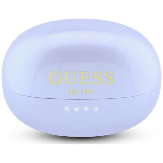 Безжични слушалки Guess Wireless Earbuds Metalic Finish Electropated Parts Classic (GUTWSOL3MEGU) - OWS слушалки, BT5.4, 300mAh - Лилав