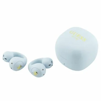 Безжични слушалки Guess Wireless Earbuds Mini Classic (GUTWSW85LEEQ) - Open-ear, Bluetooth, TWS, спортен дизайн - Тюркоаз