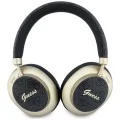 Безжични слушалки Guess Wireless Headphones 4G Gold Script Metal (GUBHP83P4CSCMK) - Bluetooth 5.4, вграден микрофон, ENC, 300mAh - Черен