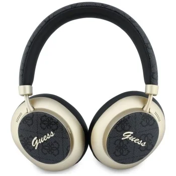 Безжични слушалки Guess Wireless Headphones 4G Gold Script Metal (GUBHP83P4CSCMK) - Bluetooth 5.4, вграден микрофон, ENC, 300mAh - Черен
