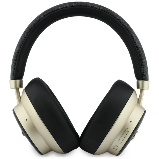 Безжични слушалки Guess Wireless Headphones 4G Gold Script Metal (GUBHP83P4CSCMK) - Bluetooth 5.4, вграден микрофон, ENC, 300mAh - Черен