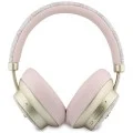 Безжични слушалки Guess Wireless Headphones 4G Gold Script Metal (GUBHP83P4CSCMP) - Bluetooth 5.4, вграден микрофон, ENC, 300mAh, PU - Розов