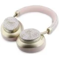 Безжични слушалки Guess Wireless Headphones 4G Gold Script Metal (GUBHP83P4CSCMP) - Bluetooth 5.4, вграден микрофон, ENC, 300mAh, PU - Розов