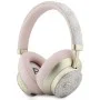 Безжични слушалки Guess Wireless Headphones 4G Gold Script Metal (GUBHP83P4CSCMP) - Bluetooth 5.4, вграден микрофон, ENC, 300mAh, PU - Розов