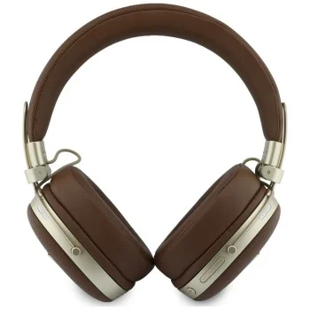 Безжични слушалки Guess Wireless Headphones Grained Triangle Logo (GUBHP72PGTCSW) - Bluetooth, ENC технология, Over-ear, еко кожа - Кафяв