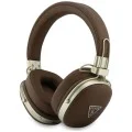 Безжични слушалки Guess Wireless Headphones Grained Triangle Logo (GUBHP72PGTCSW) - Bluetooth, ENC технология, Over-ear, еко кожа - Кафяв