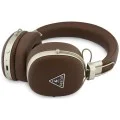 Безжични слушалки Guess Wireless Headphones Grained Triangle Logo (GUBHP72PGTCSW) - Bluetooth, ENC технология, Over-ear, еко кожа - Кафяв