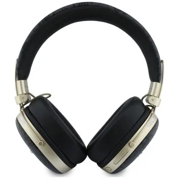 Безжични слушалки Guess Wireless Headphones Metal 4G Script Logo (GUBHP72P4SMDK) - Bluetooth, ENC технология, Over-ear, еко кожа - Черен