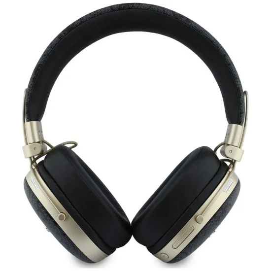 Безжични слушалки Guess Wireless Headphones Metal 4G Script Logo (GUBHP72P4SMDK) - Bluetooth, ENC технология, Over-ear, еко кожа - Черен
