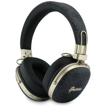 Безжични слушалки Guess Wireless Headphones Metal 4G Script Logo (GUBHP72P4SMDK) - Bluetooth, ENC технология, Over-ear, еко кожа - Черен