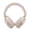 Безжични слушалки Guess Wireless Headphones Metal 4G Script Logo (GUBHP72P4SMDP) - Bluetooth, ENC технология, Over-ear, еко кожа - Розов